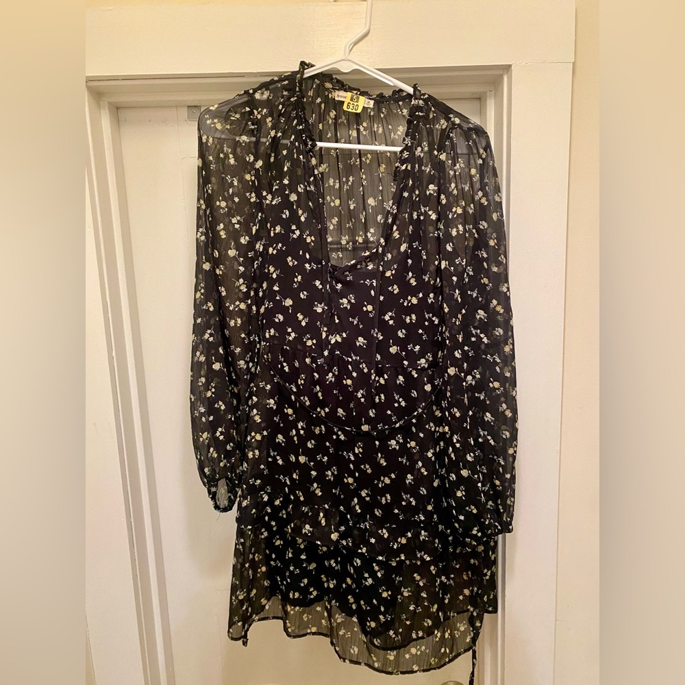 Black Floral Abercrombie Mini Dress